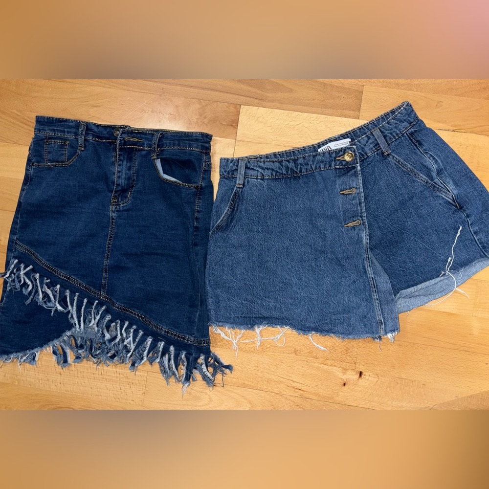 BUNDLE - Denim Skirt and Denim Skort